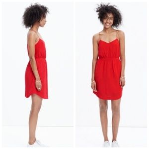 Madewell Starview Red Silk Cami Dress